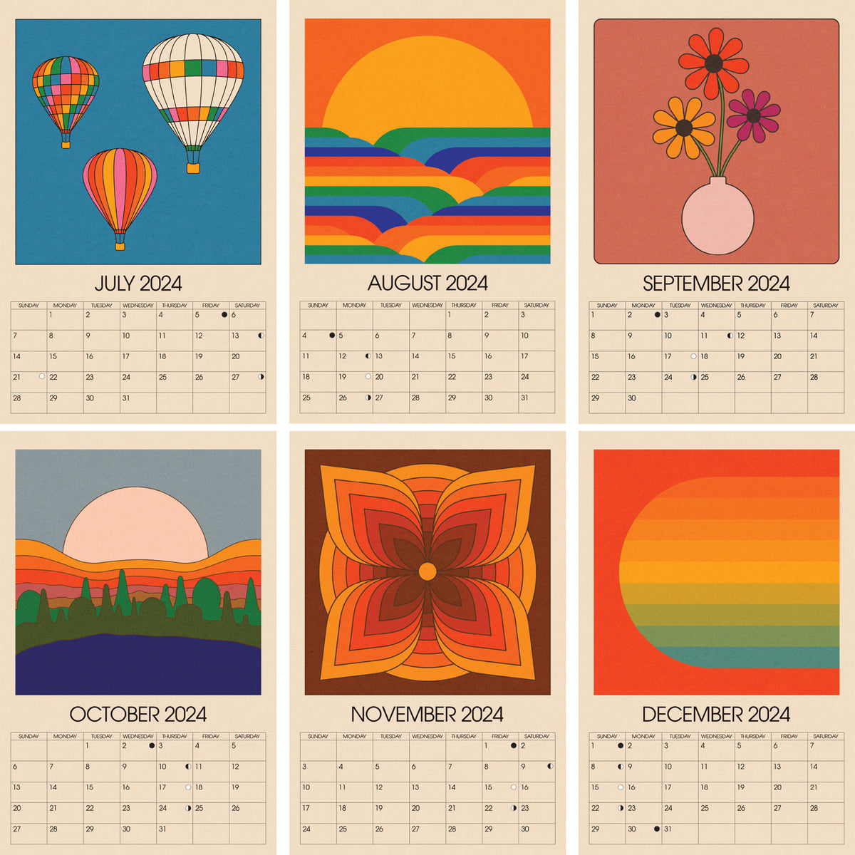 2024 12Month Wall Calendar Circa 78 Designs