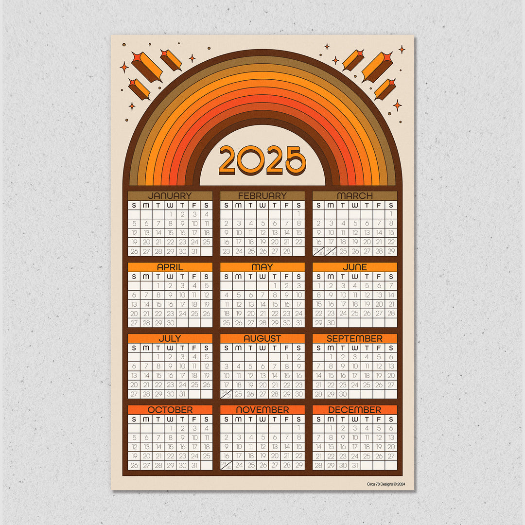 2025 Golden Rainbow Calendar Print – Circa 78 Designs 2025-golden-rainbow-calendar-print-circa-78-designs