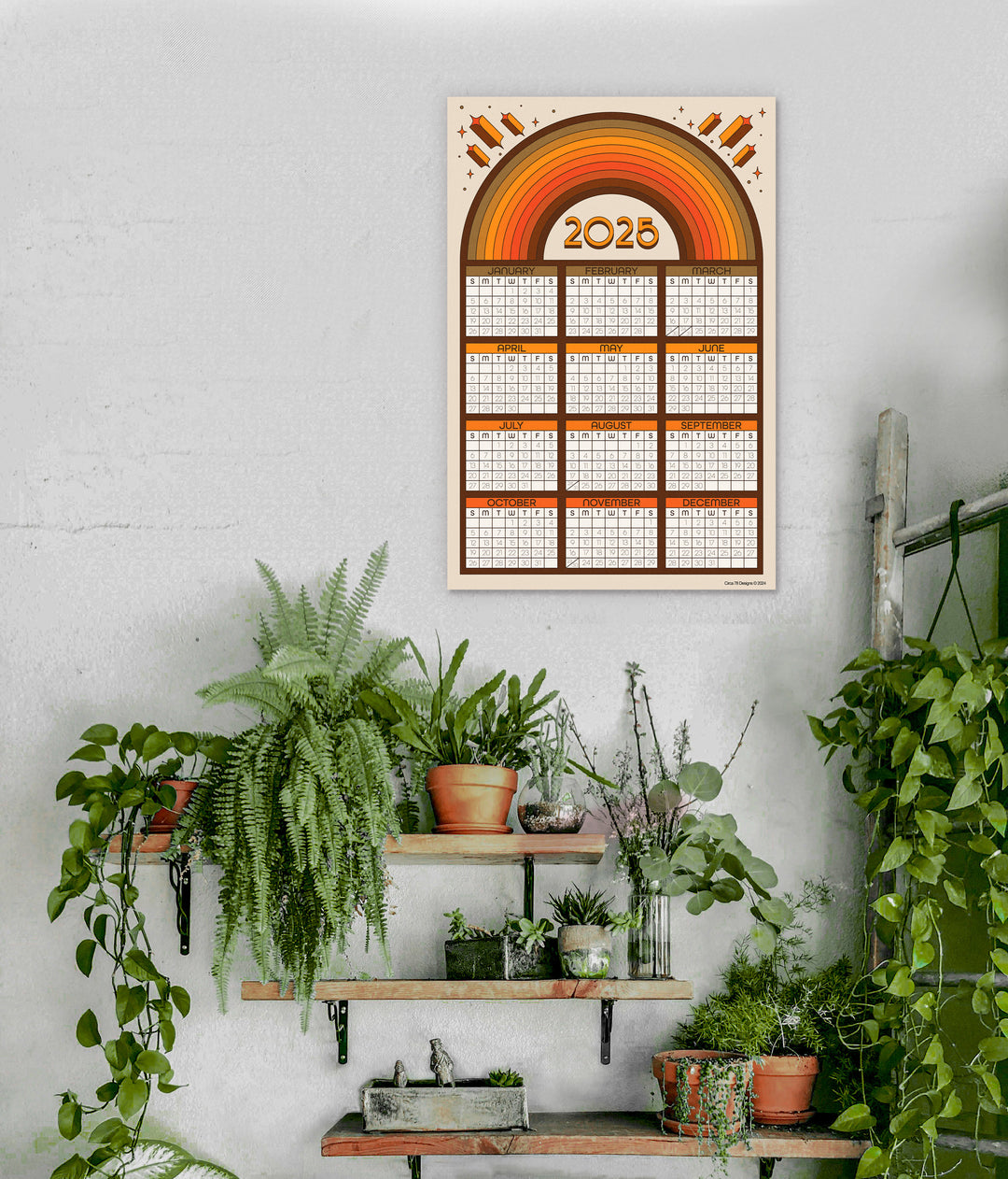 2025 Golden Rainbow Calendar Print – Circa 78 Designs